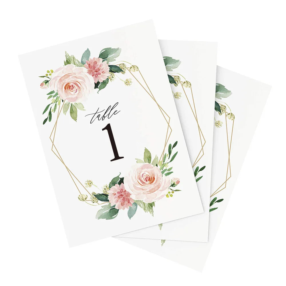26 Pcs Wedding Table Numbers 4x6 In – Rustic Floral 0–25 Wedding Table Numbers PLUSH Watercolor flowers 26pcs
