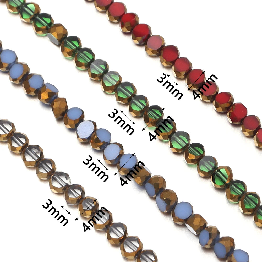 Faceted Crystal Glass Beads Gold Rim Flat Round – DIY Jewelry Crystal Glass Beads PLUSH