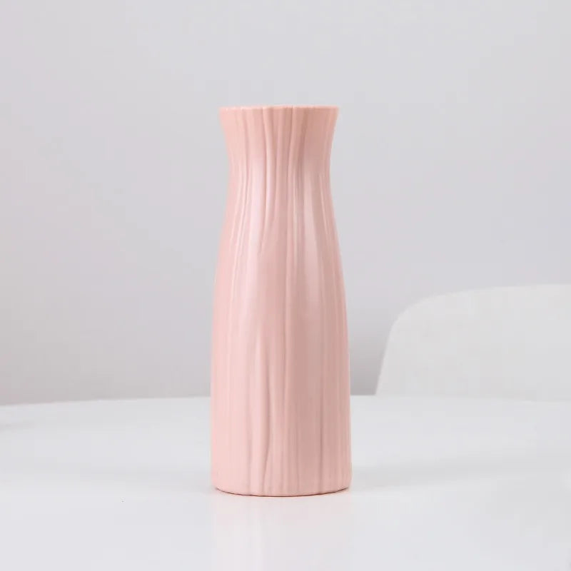 Nordic Minimalist Plastic Flower Vase – Home & Wedding Décor Decorative Vase PLUSH Pink