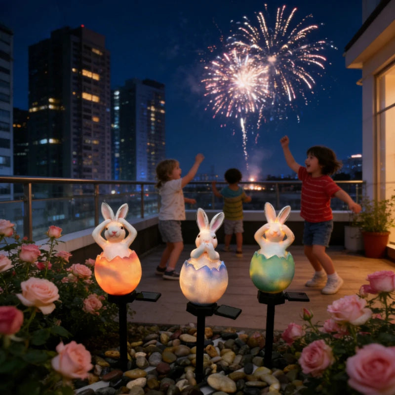 Solar Easter Egg Stake Lights – Waterproof Outdoor Garden Decor Solar Stake Lights PLUSH