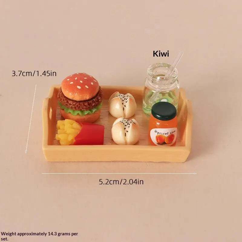 Miniature Fast Food Set 1:12 Scale Dollhouse Resin Props Dollhouse Accessory Set PLUSH A1