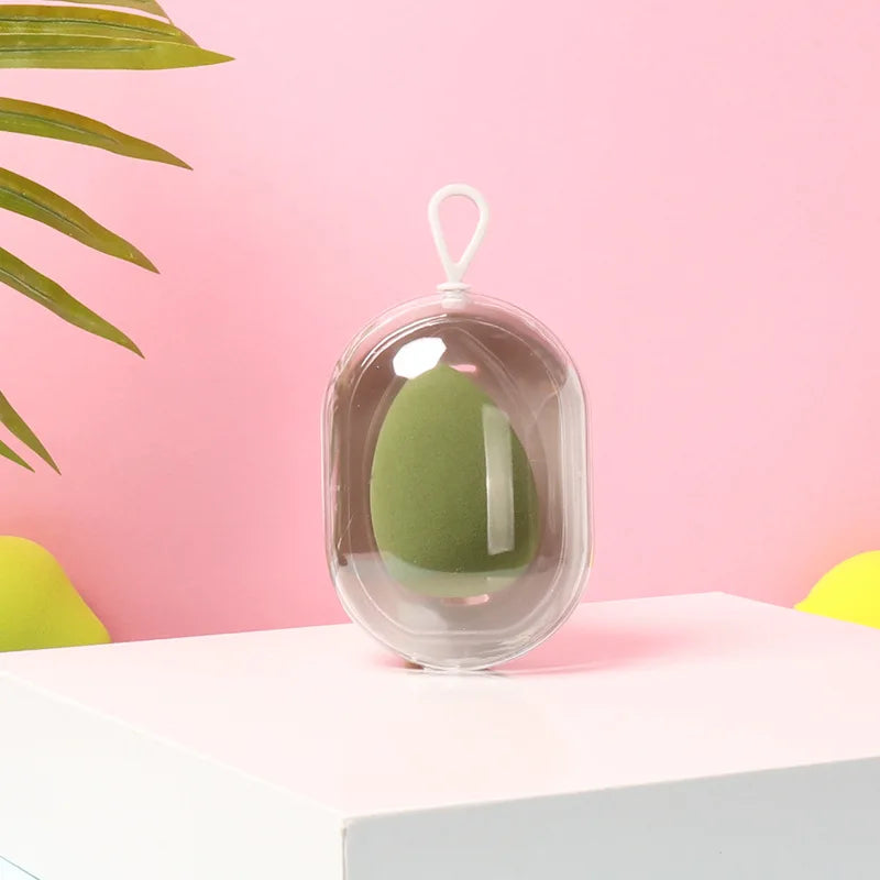Space Capsule Makeup Sponge Egg with Storage Box – Wet & Dry Makeup Sponge PLUSH matcha
