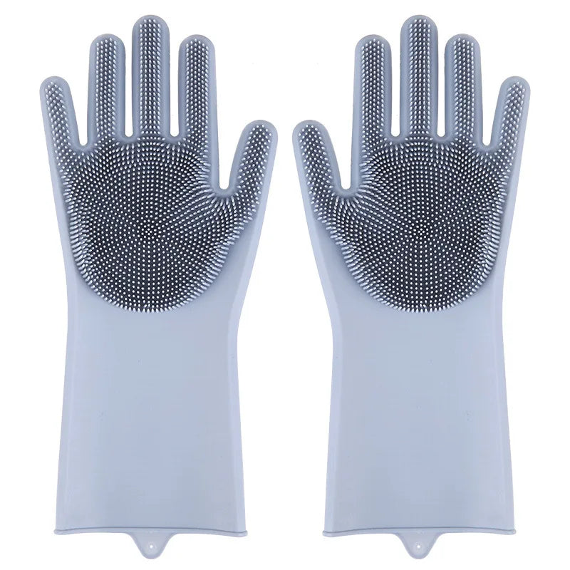 Silicone Pet Grooming Glove – Dog & Cat Hair Removal Brush Pet Grooming Glove PLUSH grey