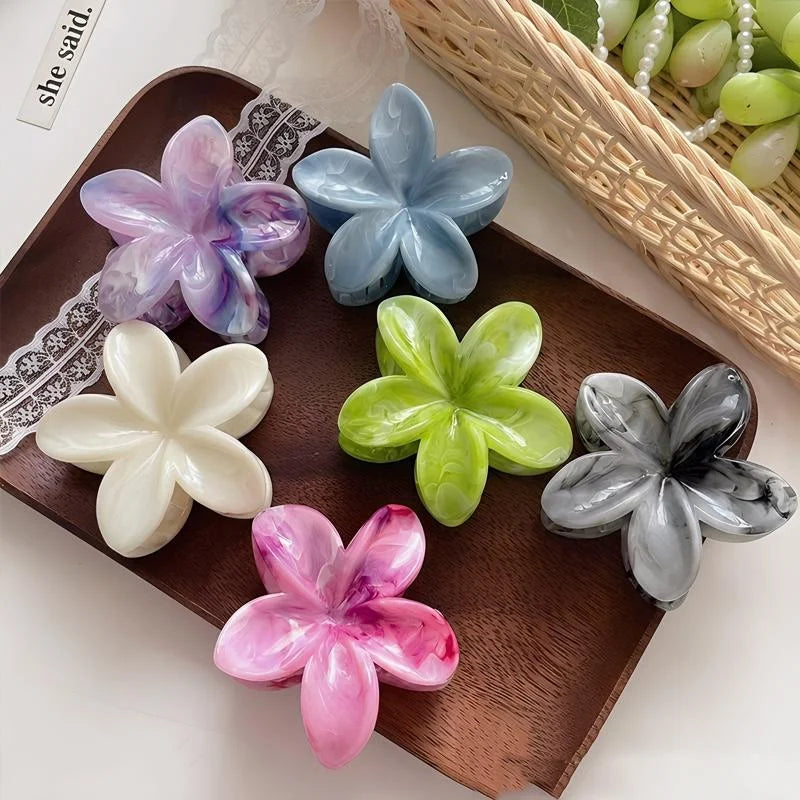 Hawaii Floral Hair Claw Clip – Boho Y2K Beach Hair Accessory Floral Hair Clip PLUSH