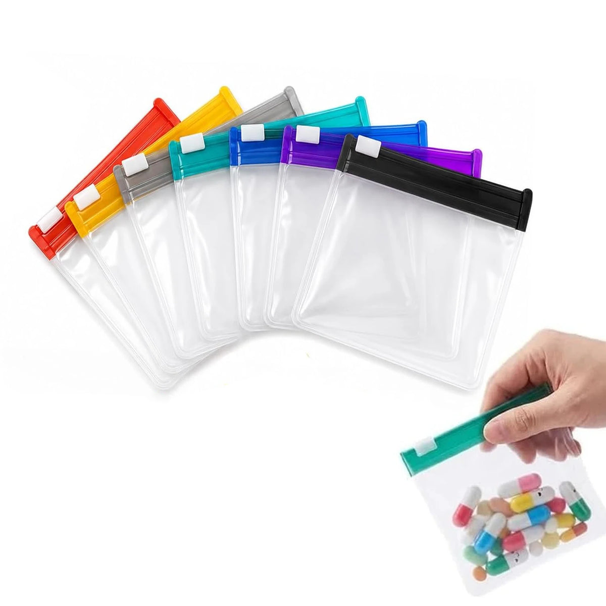 Reusable Zippered Pill Pouch Bags – Travel Medicine Organizer Pill Organizer Pouches PLUSH 7PCS