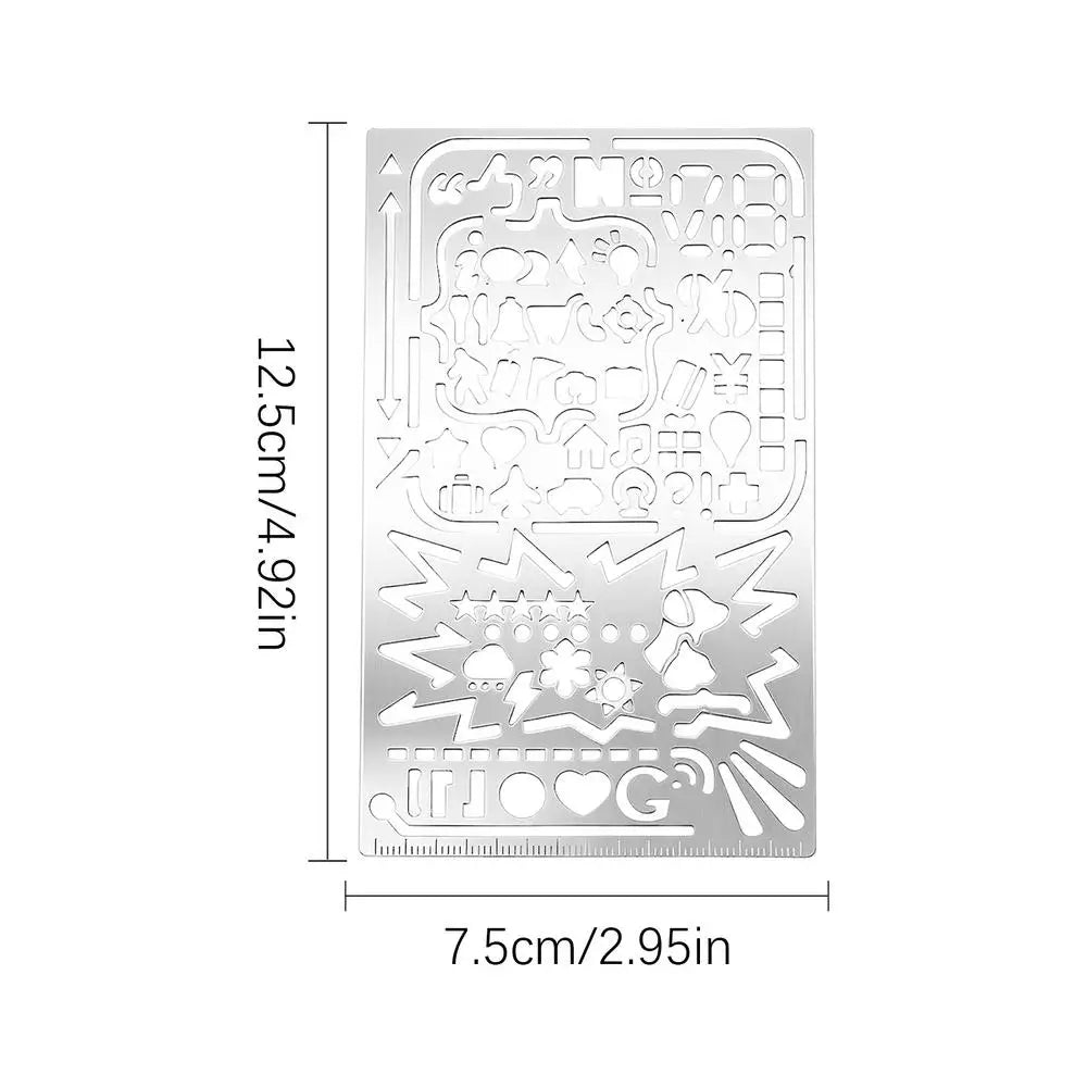 Stainless Steel Hollowed Drawing Template Stencil Ruler Drawing Template Stencil PLUSH Graffiti