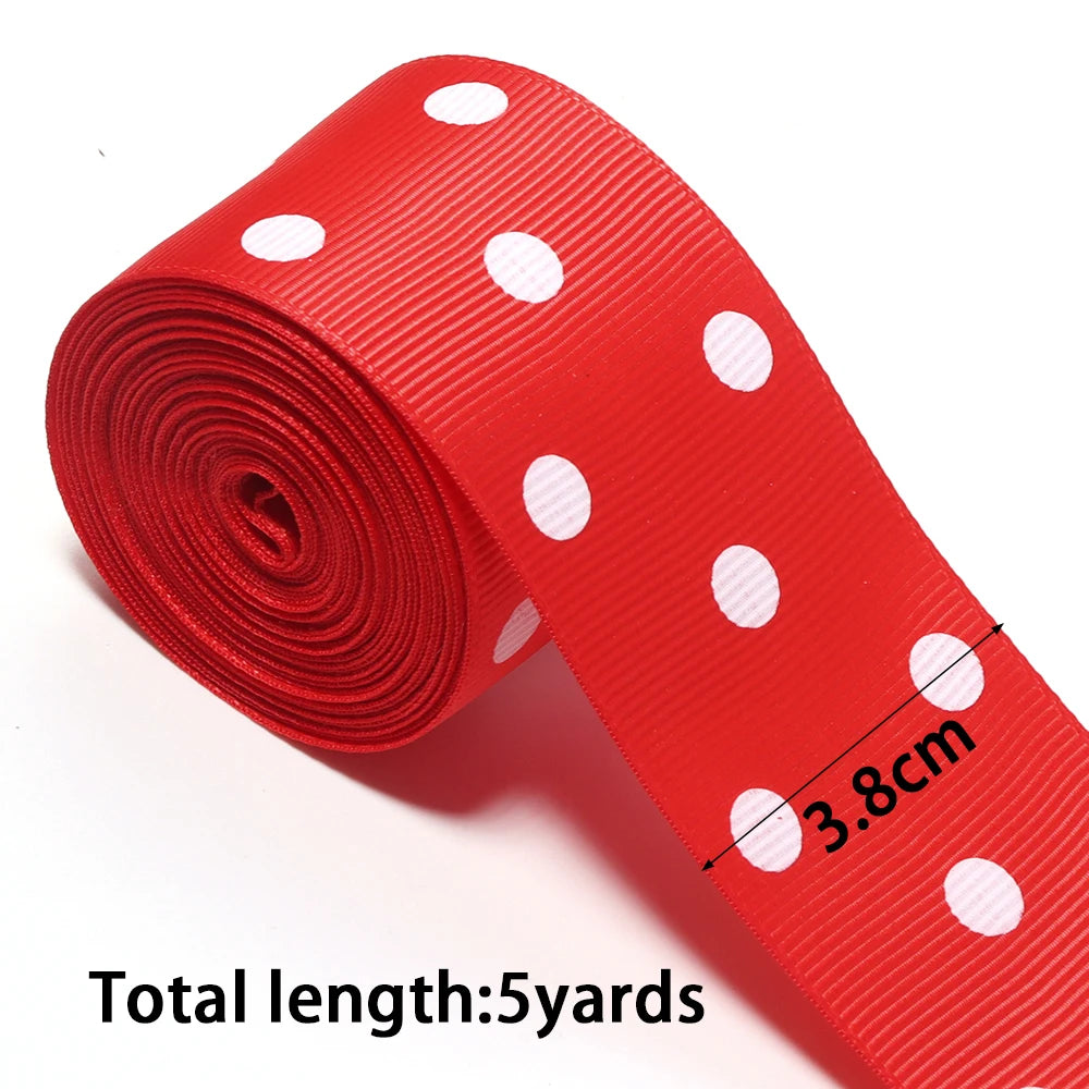 Red Polka Dot Grosgrain Ribbon – DIY Hair Bows & Gift Wrap Grosgrain Ribbon PLUSH 38mm x 5yards 1roll