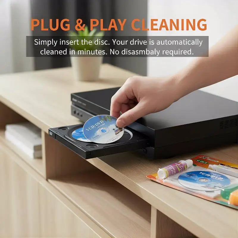 CD DVD VCD Lens Cleaner Kit – Wet & Dry Disc Cleaning Set Lens Cleaner Kit PLUSH