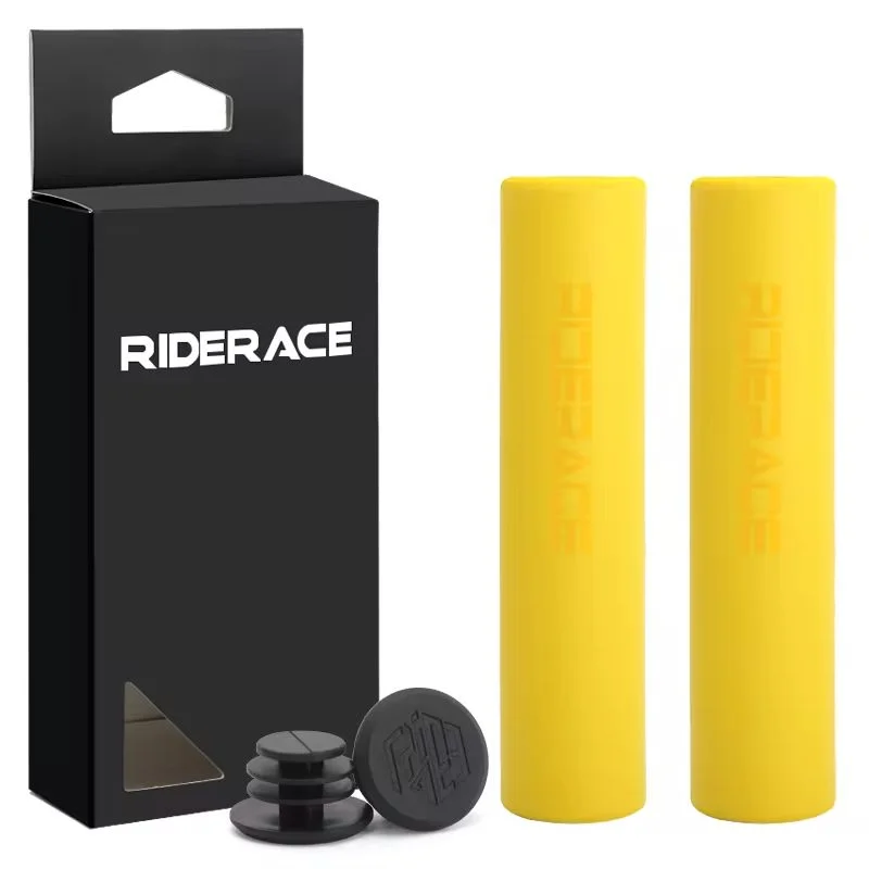 Silicone Sponge MTB Bicycle Grips – Anti-Slip Handlebar Cover Bicycle Handlebar Grips PLUSH Yellow