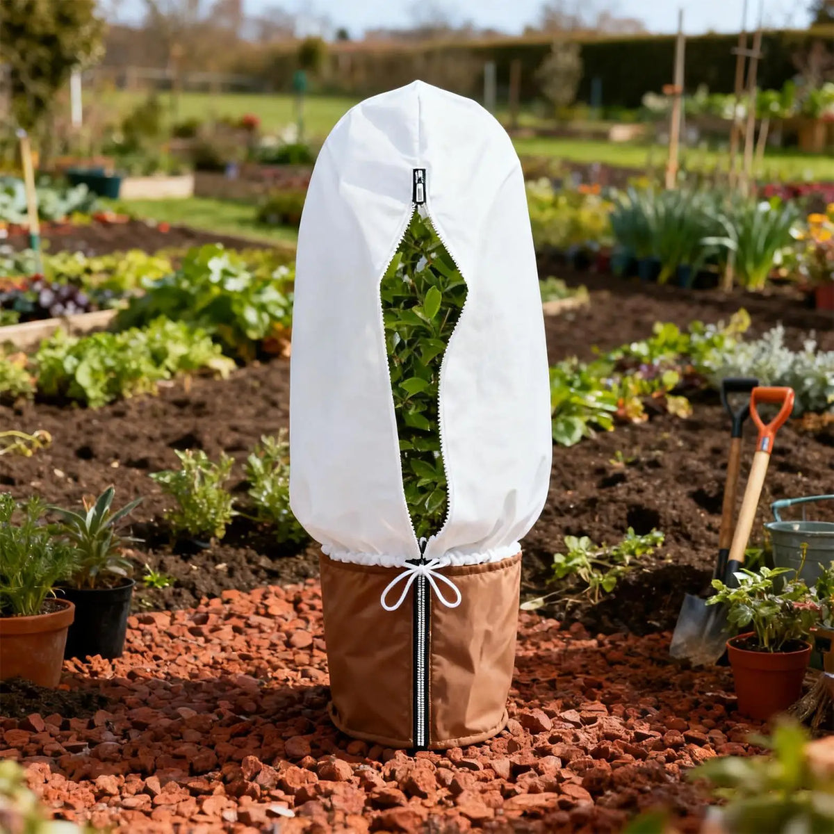 Winter Plant Frost Protection Bag – Zip & Drawstring Cover Plant Frost Cover PLUSH