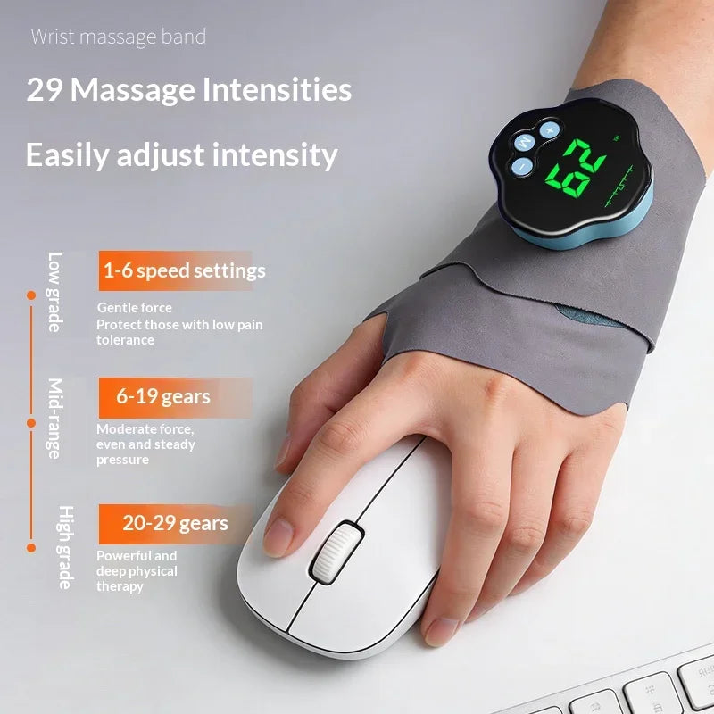 EMS Microcurrent Wrist Massager – 10 Modes, 29 Levels Cordless EMS Wrist Massager PLUSH