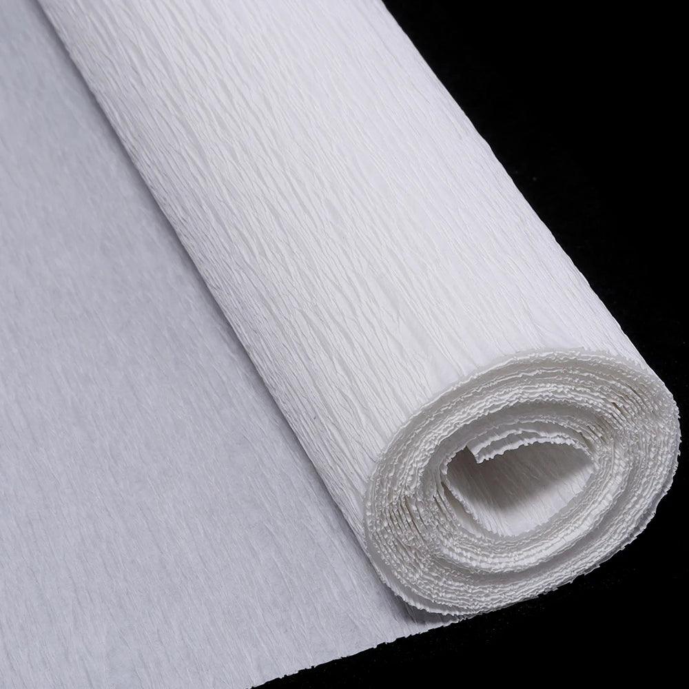 Colored Crepe Paper Roll 50x25cm – DIY Party & Wedding Decor Crepe Paper Roll PLUSH white