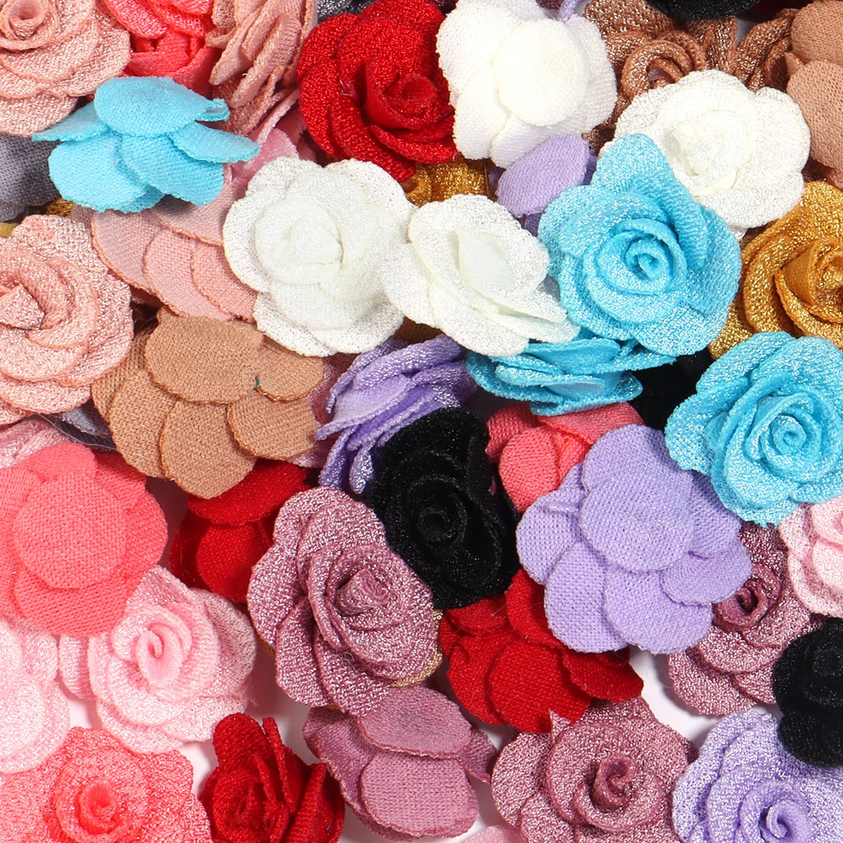 10pcs 3cm Fabric Rose Flowers for DIY Sewing & Crafts Fabric Flower Embellishments PLUSH