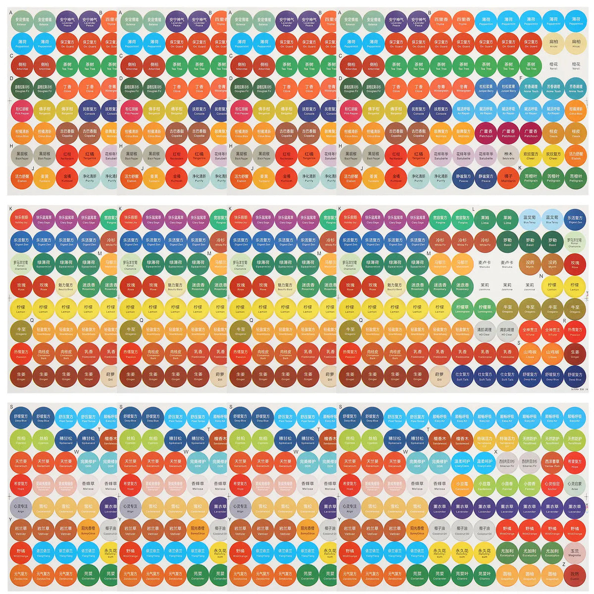 Essential Oil Bottle Cap Stickers – 4 Sets Holiday Label Stickers Bottle Cap Stickers PLUSH Default Title