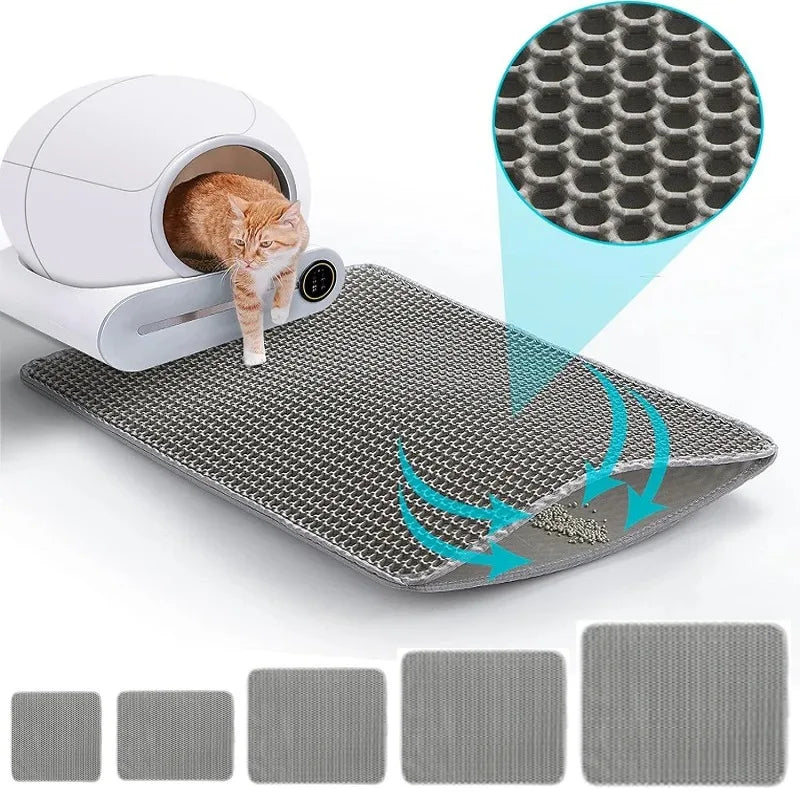 Extra Large Cat Litter Mat – 2-Layer Waterproof Non-Slip Cat Litter Mat PLUSH