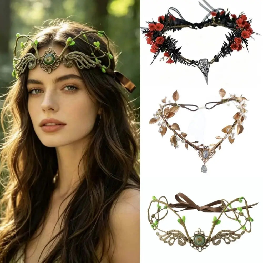 Flower Vine Elven Crown Fairy Tiara Floral Wreath Headpiece Floral Crown Headpiece PLUSH