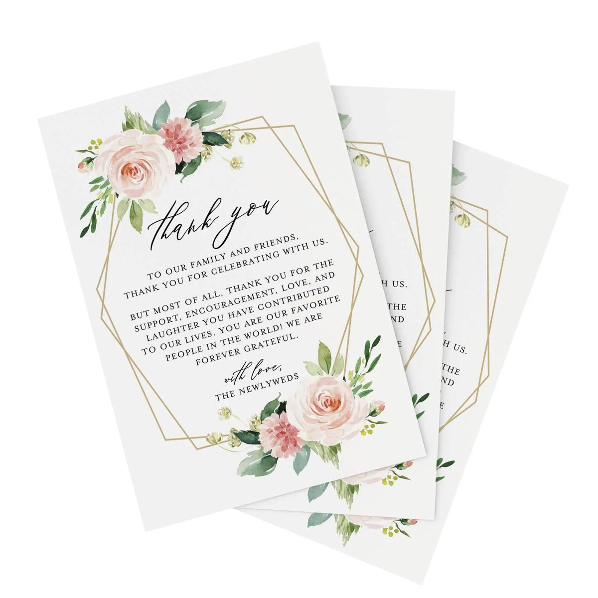 Thank You Postcards 4x6" for Weddings & Showers – 50 Pack Thank You Postcards PLUSH 50pcs 04