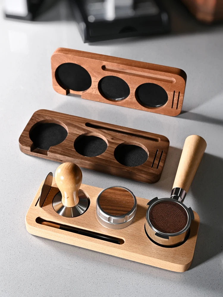 Solid Wood Coffee Tamper Station & Portafilter Holder 51/54/58mm Espresso Tamper Station PLUSH