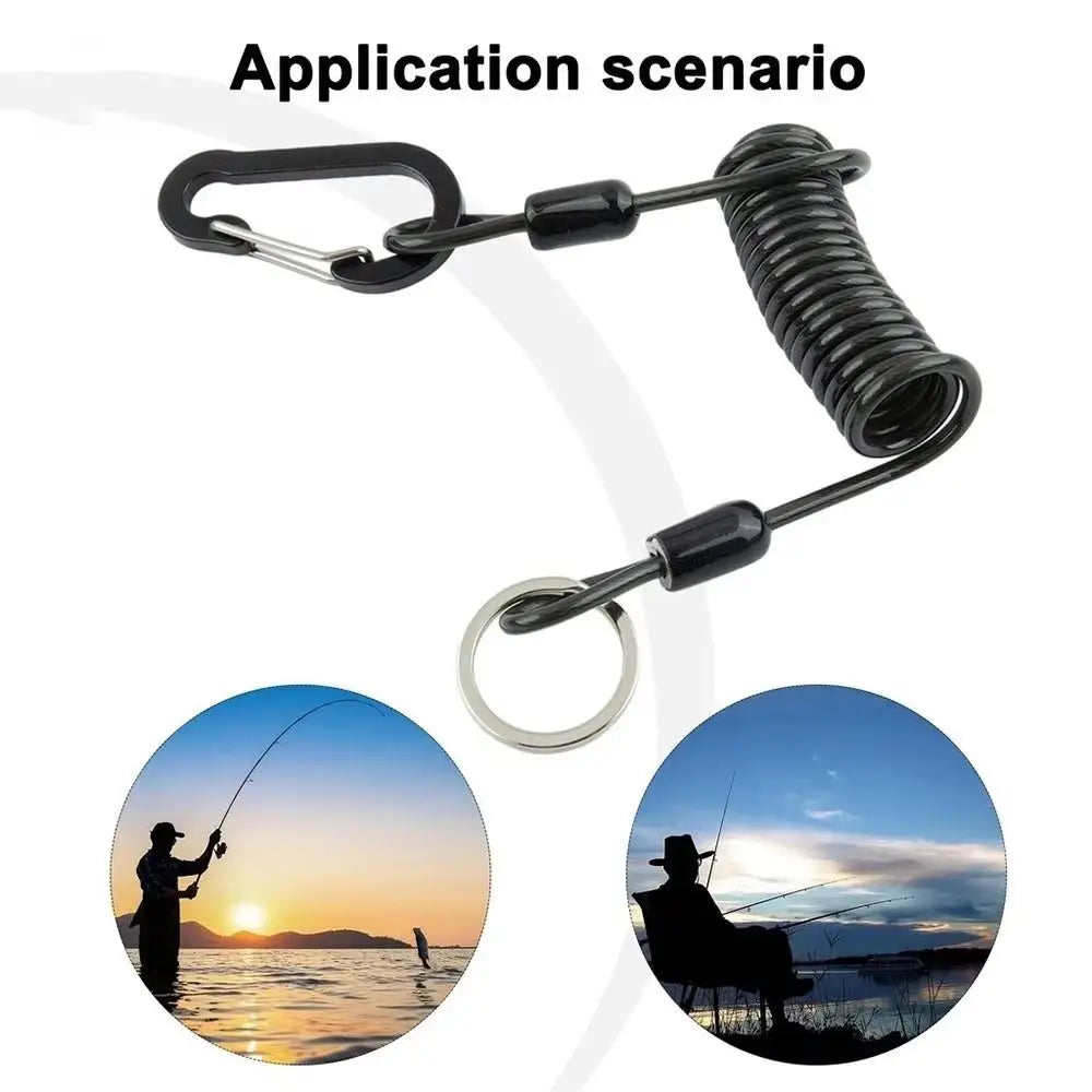 Elastic Coiled Fishing Lanyard – Anti-Loss Safety Rope Fishing Safety Lanyard PLUSH