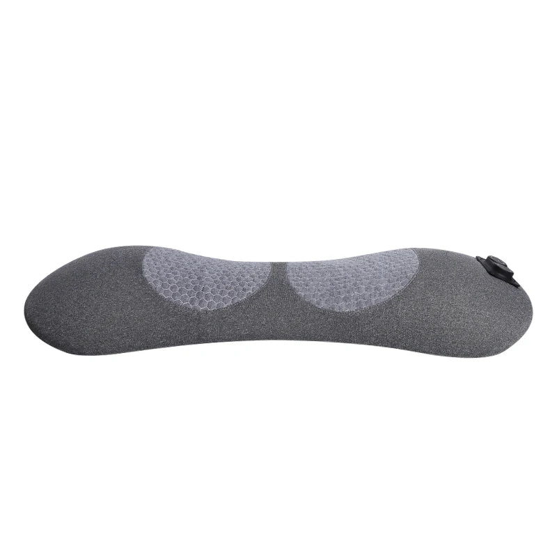 USB Heated Back Massage Pillow – 3-in-1 Lumbar & Spinal Support Massage Pillow PLUSH GRAY USB Type-C