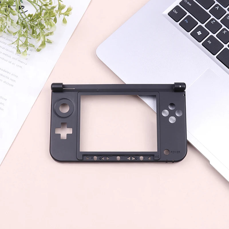 3DS XL LL Replacement Hinge Middle Frame Shell Housing Case Console Replacement Shell PLUSH Black