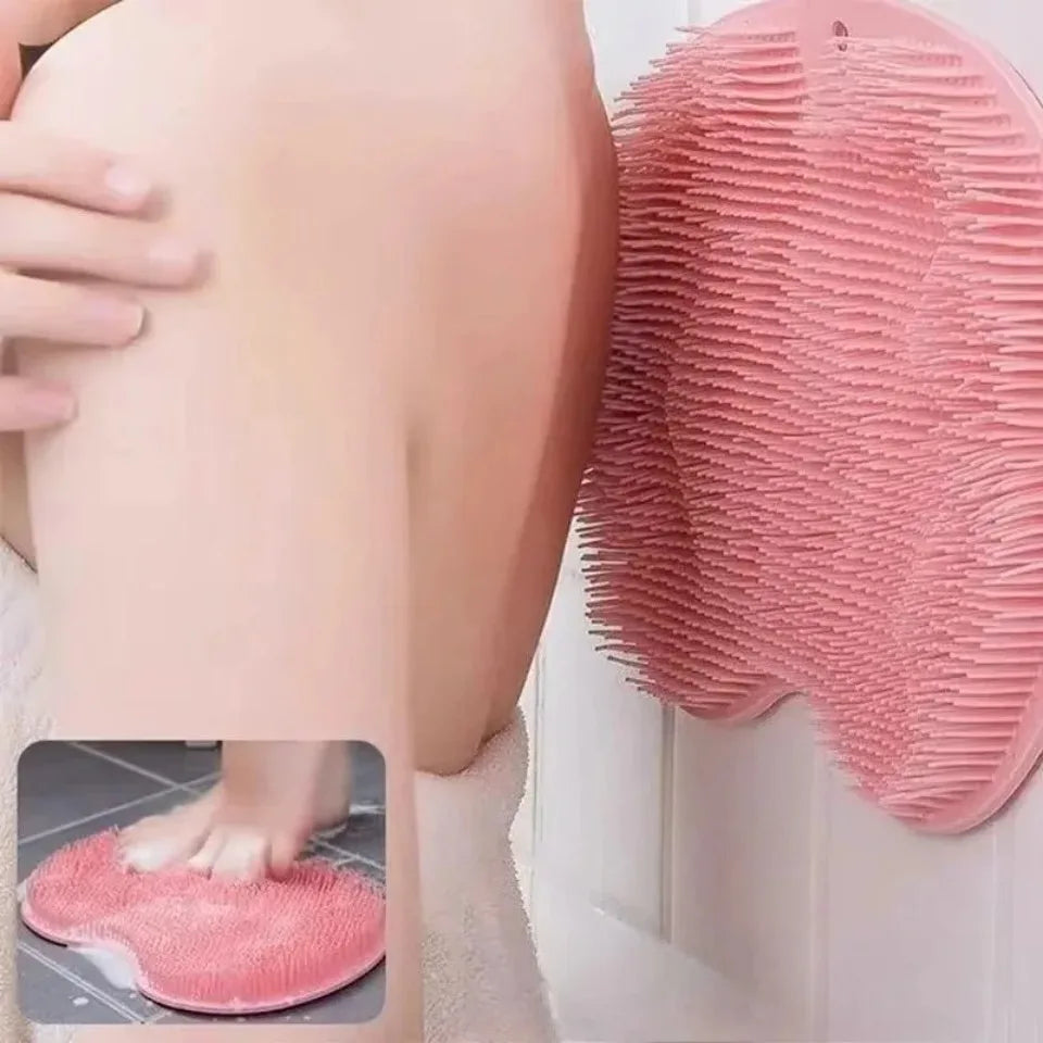 Wall Mounted Silicone Foot Scrubber Brush & Exfoliating Pad Foot Scrubber Brush PLUSH
