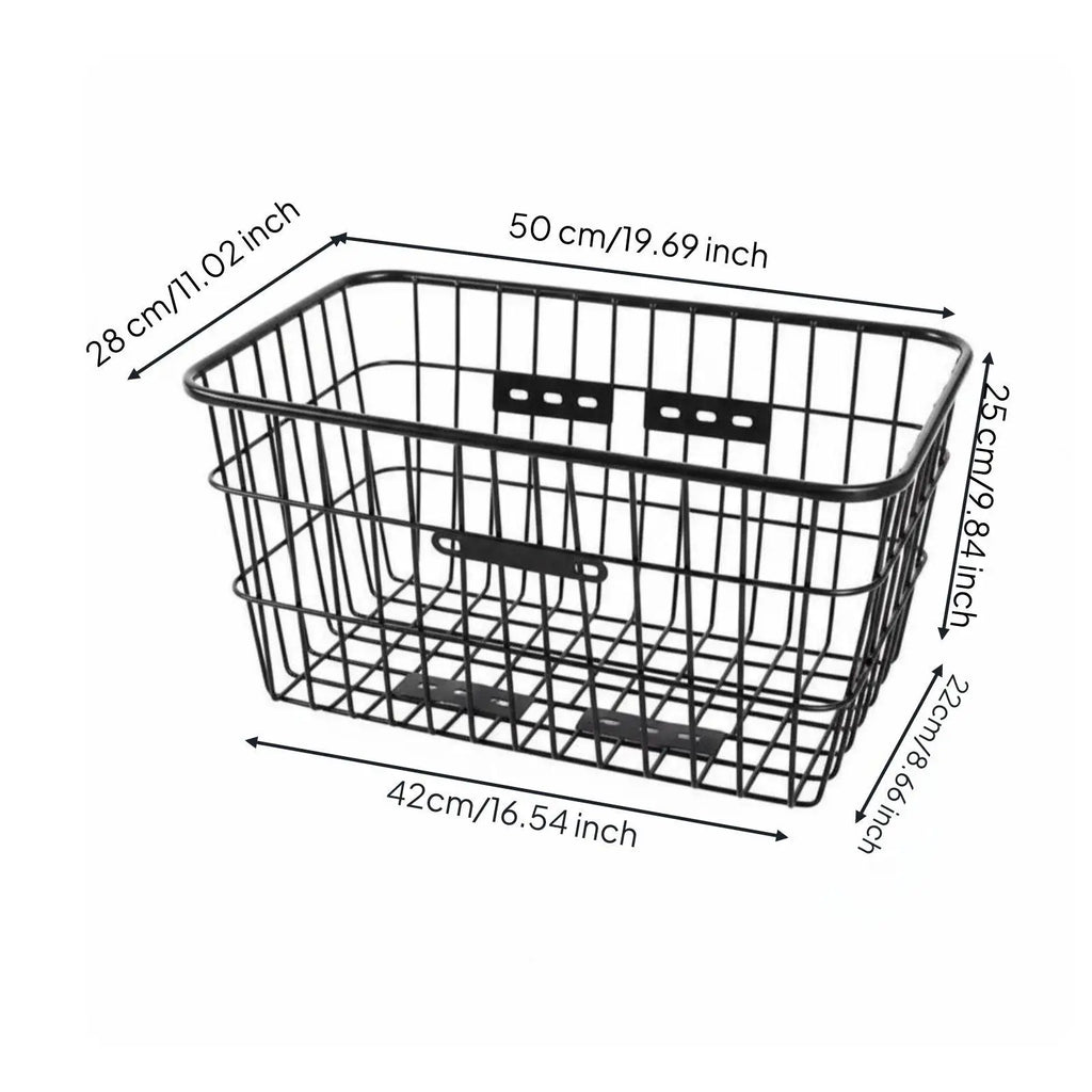 Steel Wire Bicycle Basket – Large Capacity Front & Rear Mount Bicycle Basket PLUSH