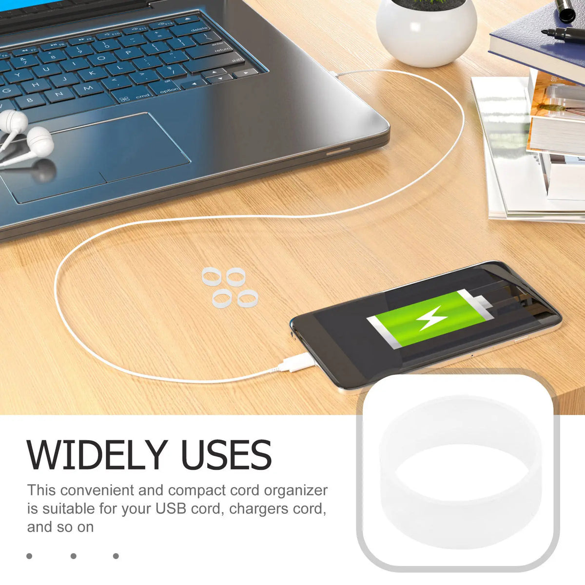 500pcs Reusable Silicone Cable Ties – Cord Organizer Bands Cable Organizer Ties PLUSH