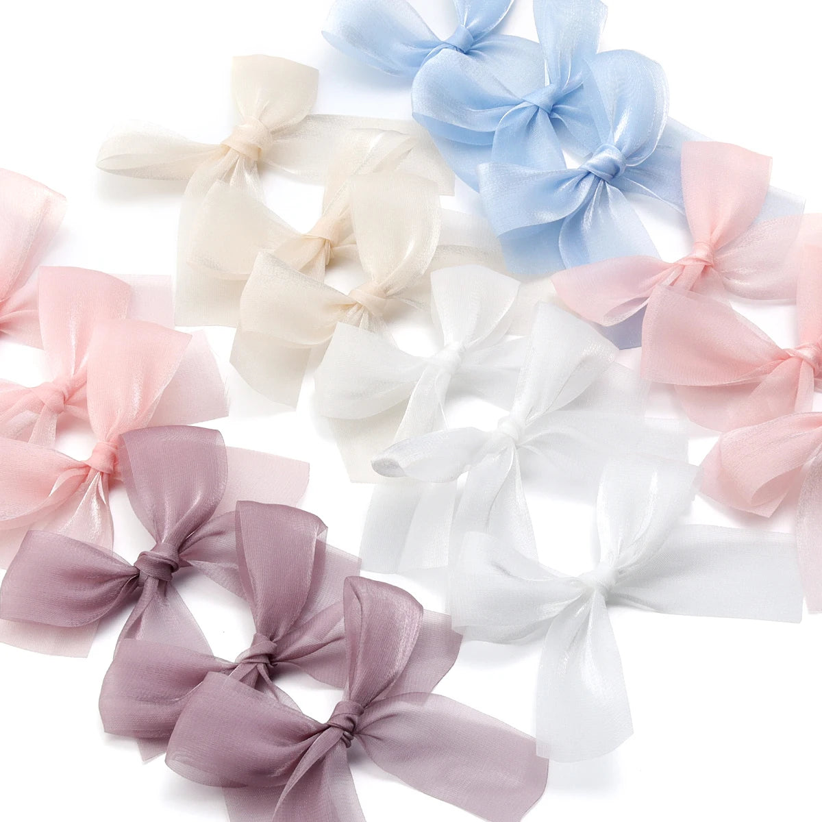 5pcs Satin Ribbon Bows 7x8cm – Multicolor Bowknot Craft Décor Craft Ribbon Bows PLUSH
