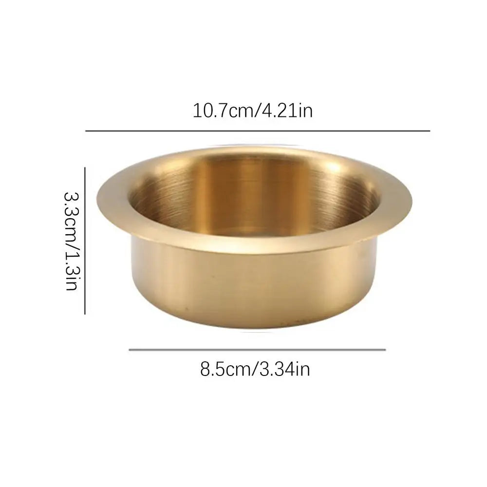 Stainless Steel Recessed Cup Holder Insert – Car Boat Truck Recessed Cup Holder PLUSH S Gold