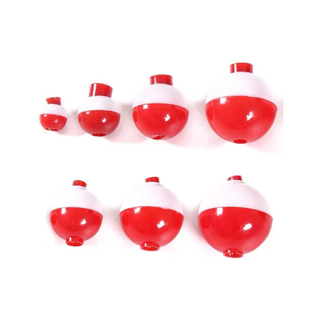 Red White Plastic Fishing Bobber Float Ball Set – 7 Sizes Fishing Bobber Set PLUSH all-7pcs