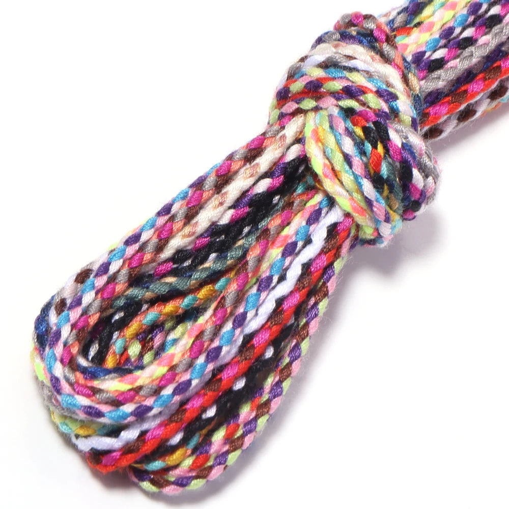 10 Yards Bohemian Multicolor Braided Cotton Cord – DIY Jewelry Braided Craft Cord PLUSH
