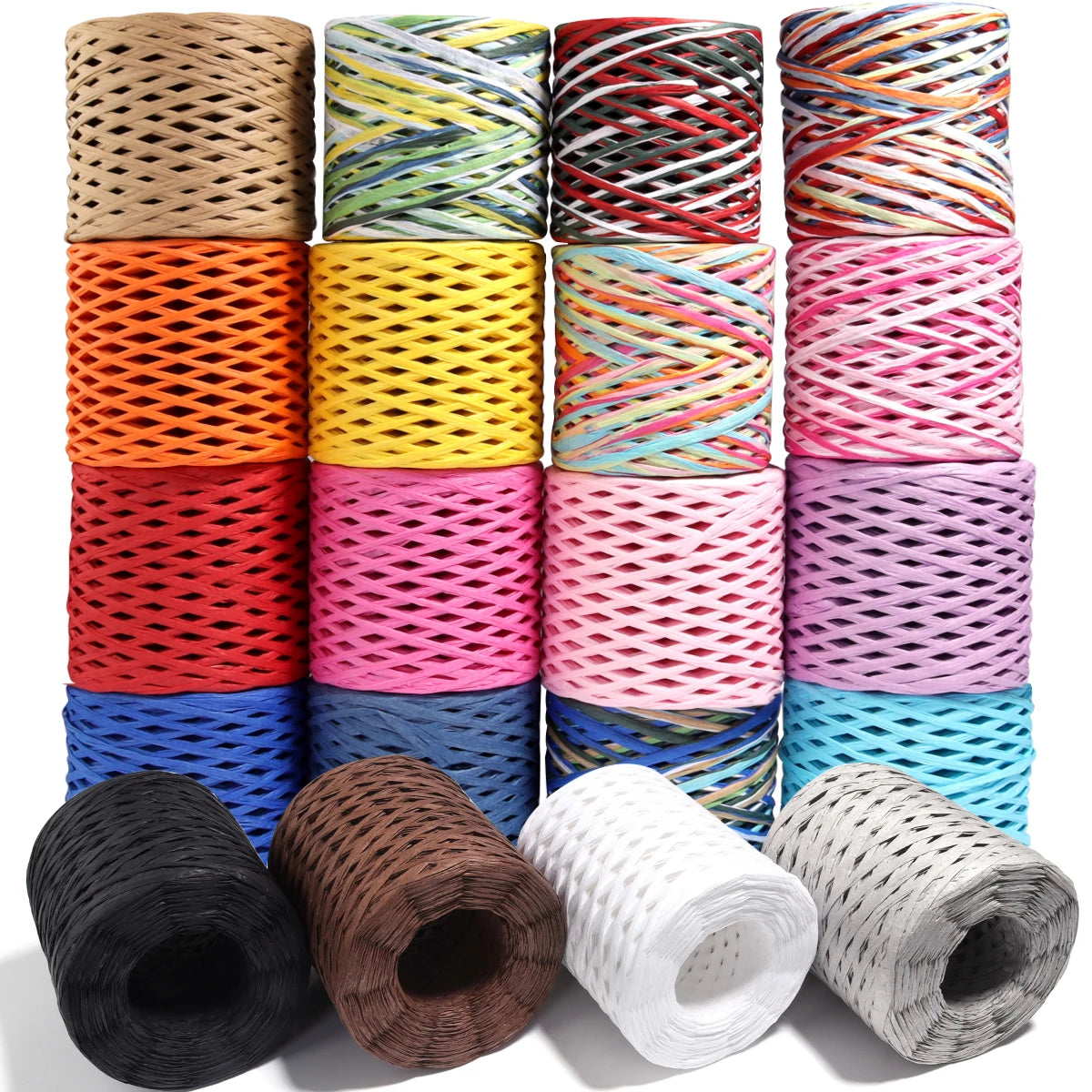 Colorful Raffia Paper Braided Cord 80-200m – DIY Craft Yarn Craft Braided Cord PLUSH