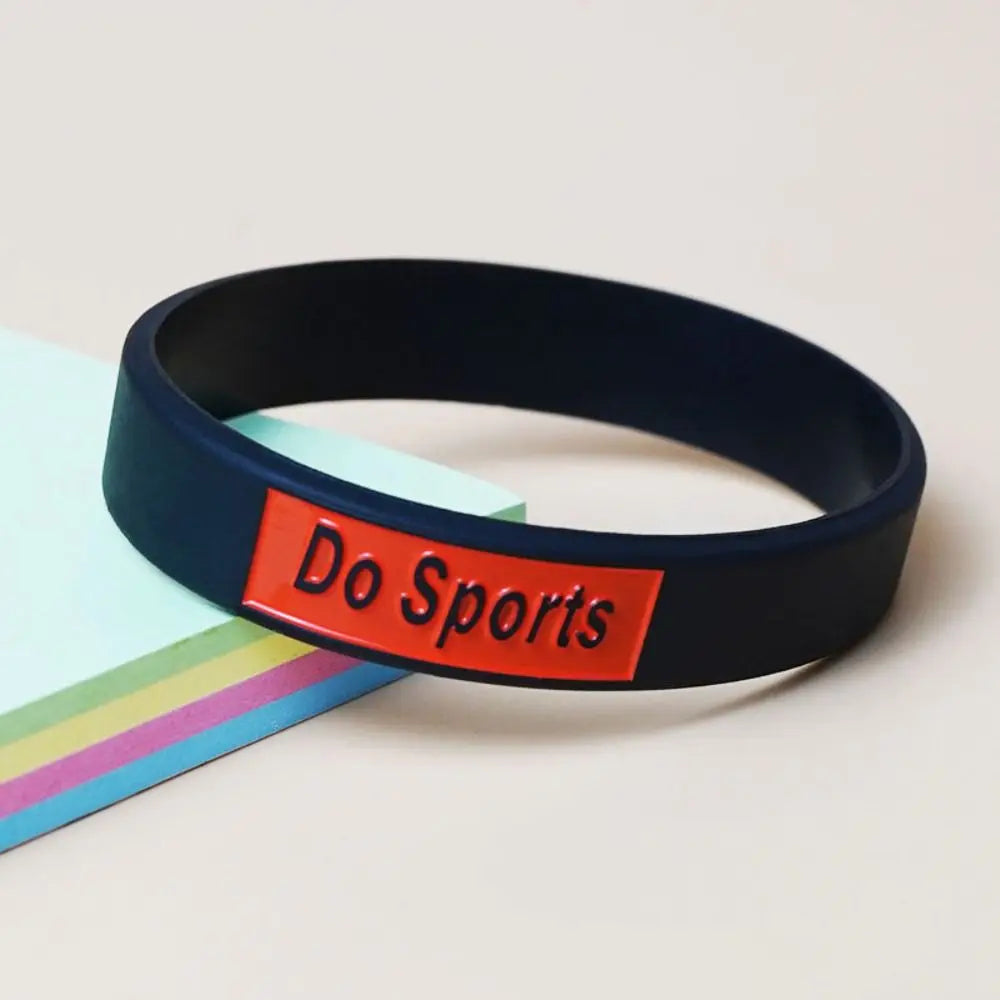 Silicone Sport Wristbands – Printed Engraved Fashion Bracelets Silicone Wristband PLUSH black