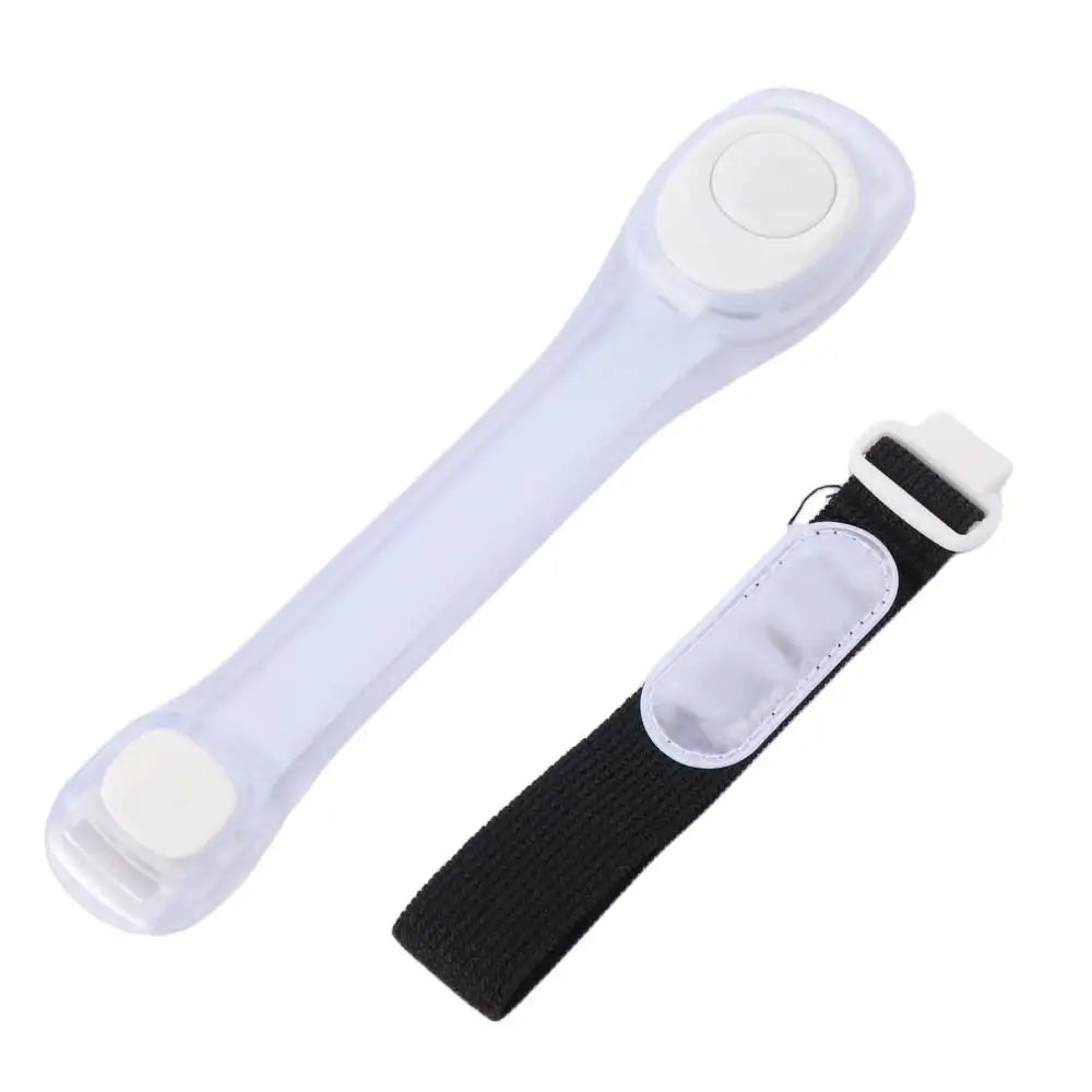 Adjustable LED Light-Up Armband – Glow Running Wristband LED Sports Armband PLUSH White