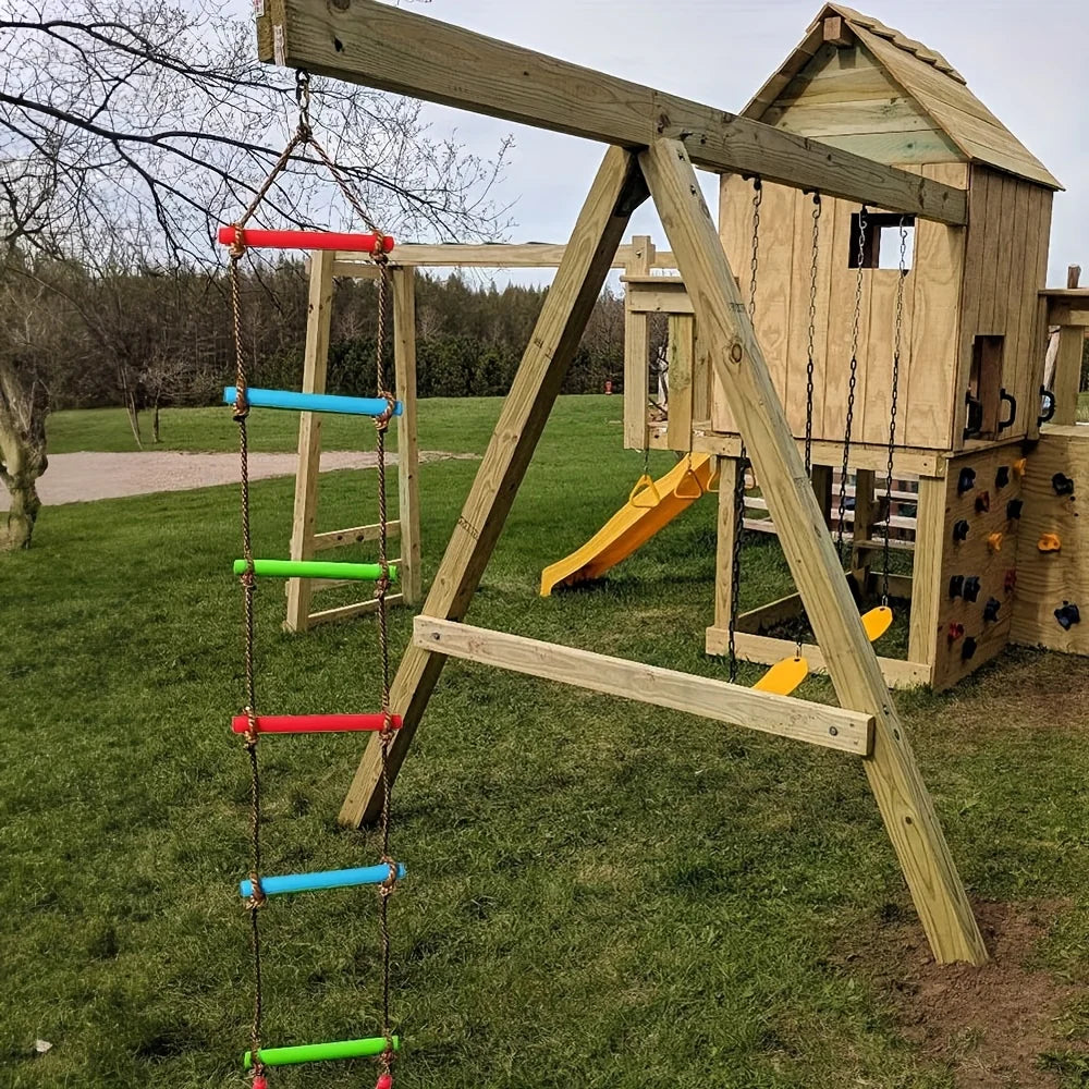 Kids Climbing Ladder Swing – Durable PE Indoor Outdoor Toy Kids Climbing Swing PLUSH Colorful