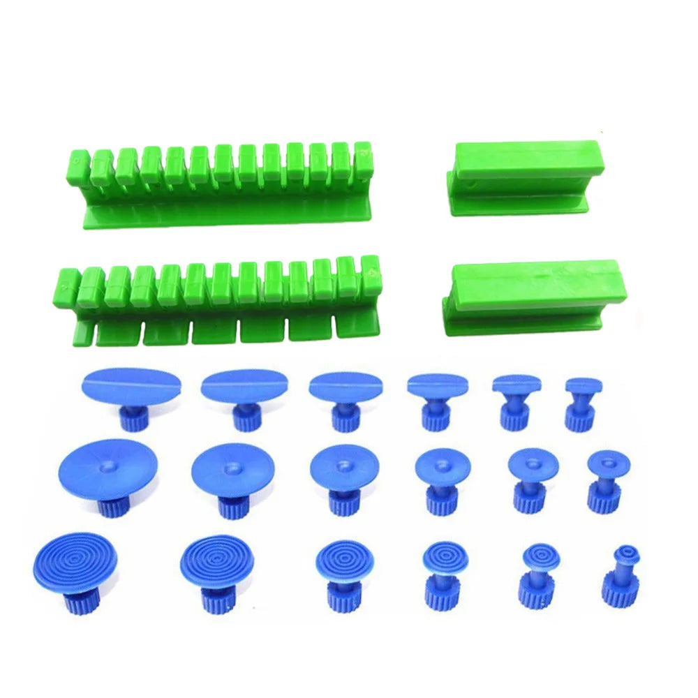 Paintless Dent Repair Kit – Flexible Tabs for Slide Hammer Dent Repair Kit PLUSH Red, Silver Tone