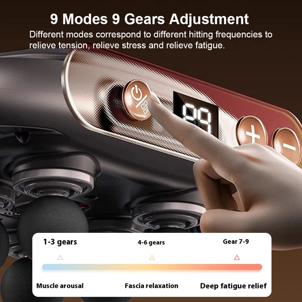 6-Head Fascia Massage Gun – Deep Percussion Body Massager Percussion Massage Gun PLUSH