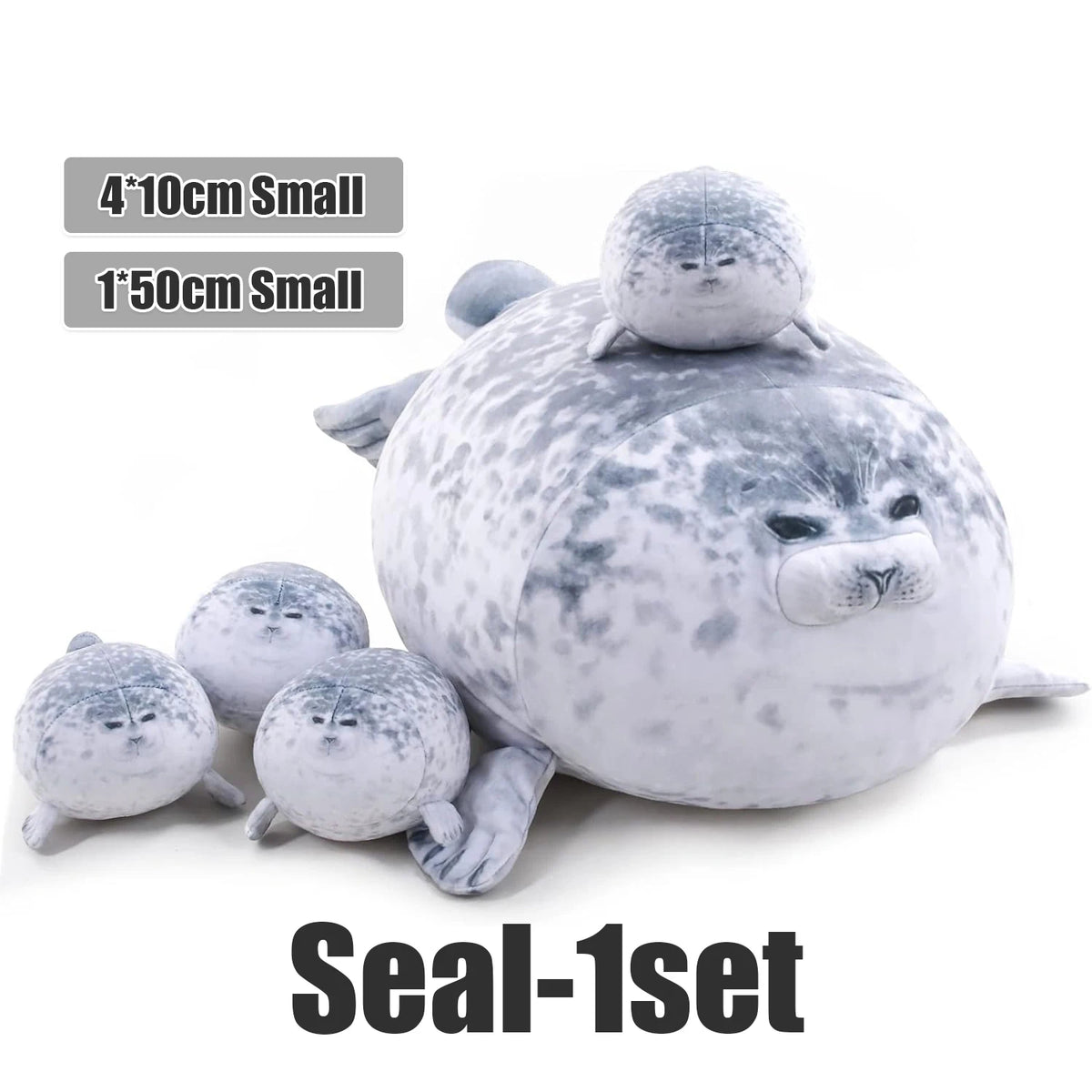 Realistic Fluffy Seal Plush Stuffed Animal Toy Pillow – Kawaii Gift Stuffed Animal Plush PLUSH 1set