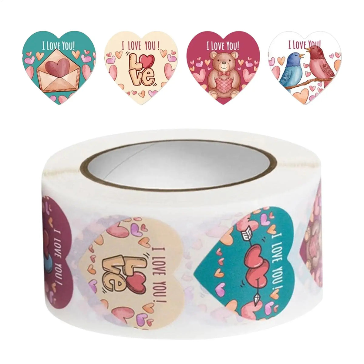 500pcs Heart Stickers – Valentine's Day Envelope Seals & Decor Decorative Stickers PLUSH