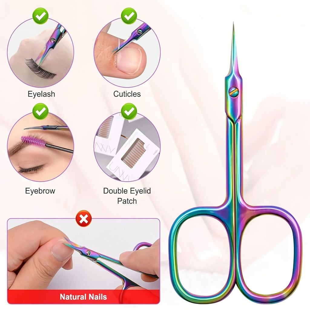 Ouriner Rainbow Titanium Cuticle Scissors – Nail Care Tool Cuticle Scissors PLUSH