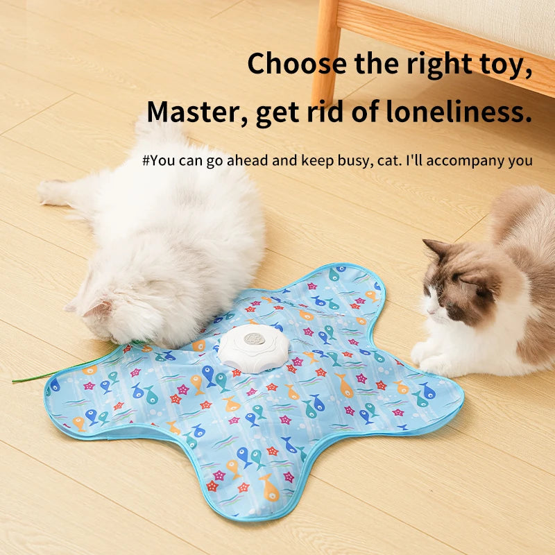 Electric Automatic Cat Turntable Toy – Interactive Wand Interactive Cat Toy PLUSH