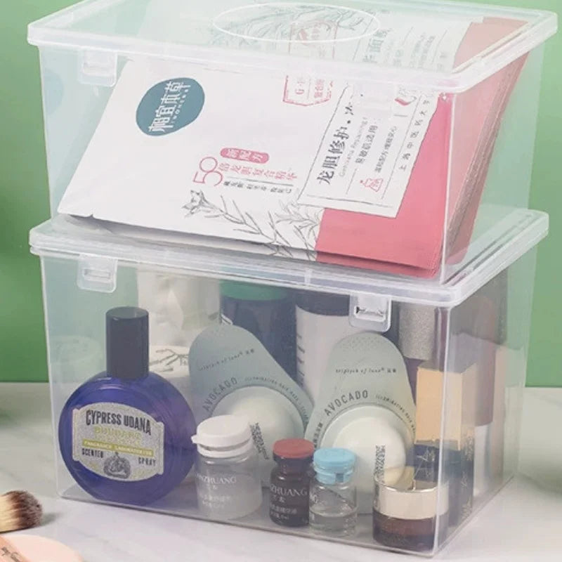 2-Pack Transparent Large Capacity Mask & Medicine Storage Box Storage Box PLUSH