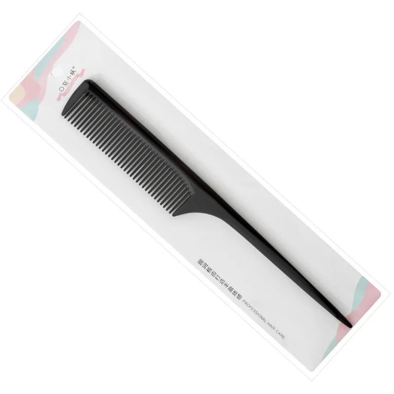 Macaroon Pointed Tail Comb – Antistatic Fine-Tooth Hair Comb Hair Styling Comb PLUSH black