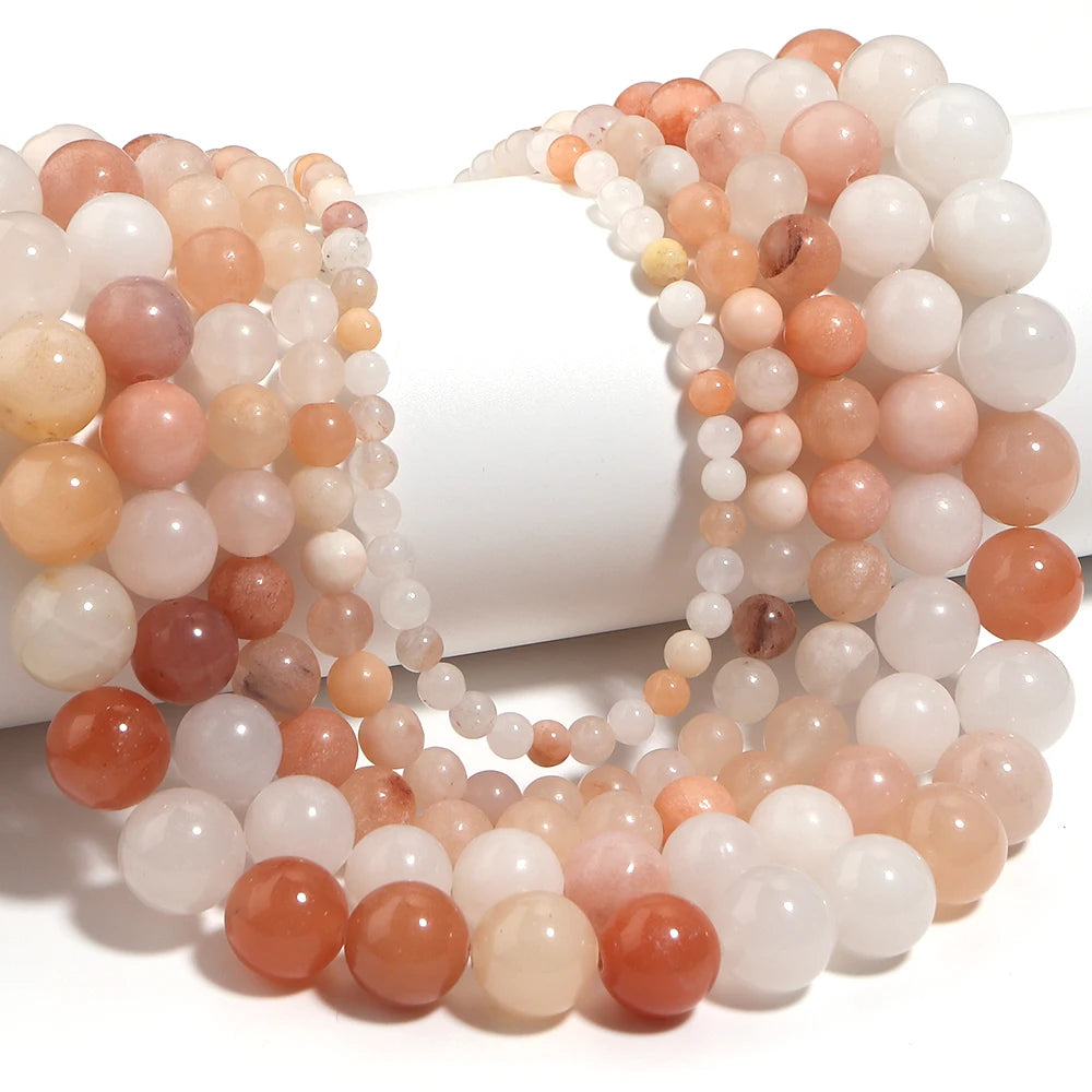 Pink Aventurine Stone Round Spacer Beads 4–12mm | DIY Jewelry Stone Spacer Beads PLUSH