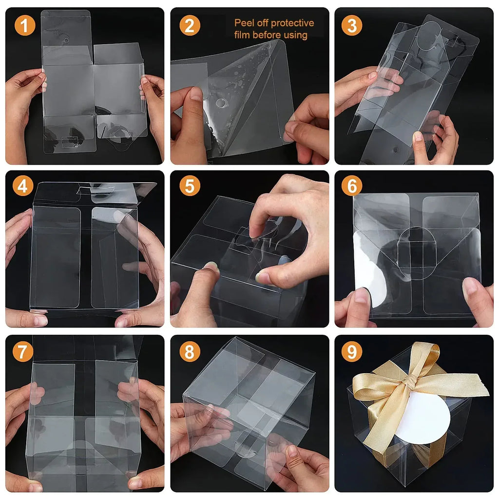 50pcs Clear Favor Boxes | Mini Cube Candy & Gift Boxes Party Favor Boxes PLUSH