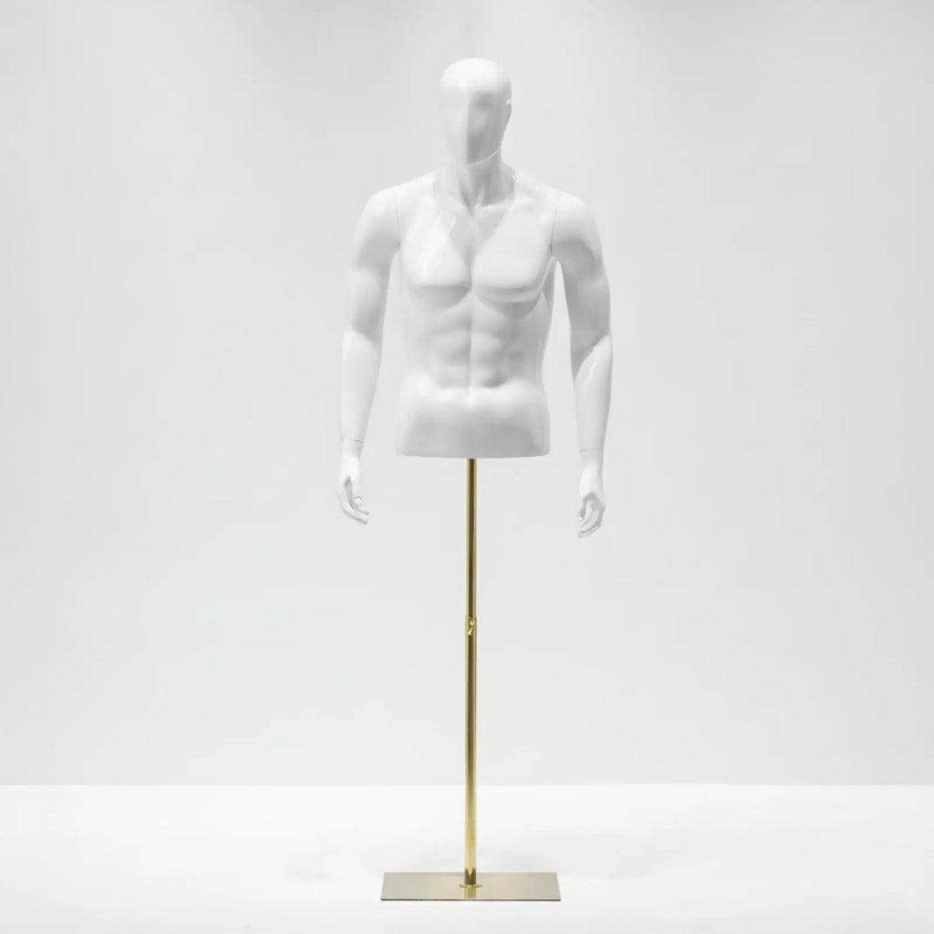 Men's Mannequin Torso Display with Adjustable Stand Mannequin Display Form PLUSH