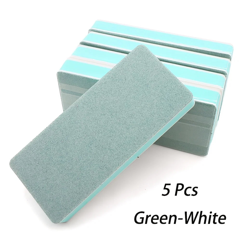 5pcs Two-Sided Nail Buffing Sanding Block Files | Mini Sponge Nail Buffing Block PLUSH 5 PCS