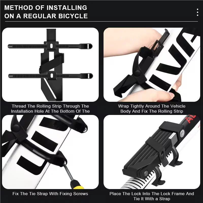 Foldable Bicycle Lock – Portable Anti-Theft Bike Security Lock Folding Bike Lock PLUSH