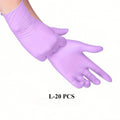 20pc Purple Nitrile Gloves 9-Inch | Latex-Free Powder-Free Disposable Nitrile Gloves PLUSH L 20pcs